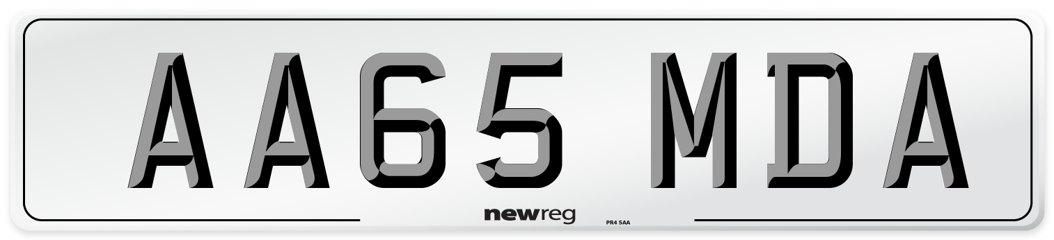 AA65 MDA Number Plate from New Reg